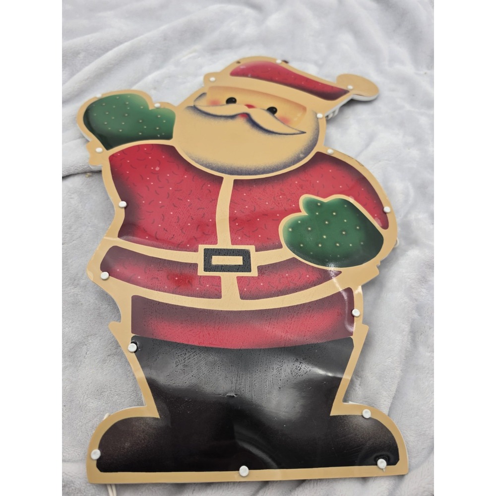 Impact Plastics Santa Claus Window Light Sculpture Waving 18x13 Christmas Decor